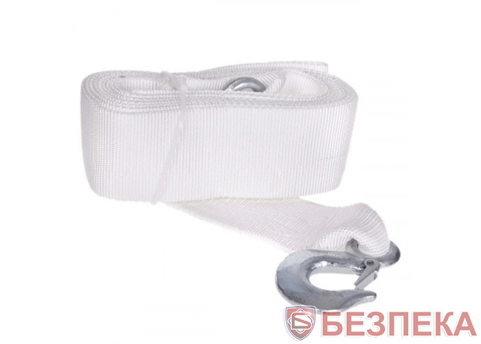Трос буксир ST1009/ТР-109-8-1 8т стрічка 75мм х 5,0 м білий/2 крюка