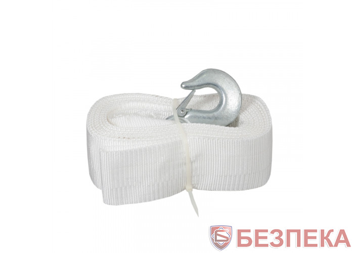 Трос буксир ST1009/ТР-109-8-1 8т стрічка 75мм х 5,0 м білий/2 крюка