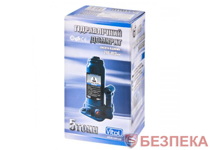 Домкрат гидравл. телескоп  5т короб. min 216мм - max 413мм (T90504) 4,7кг