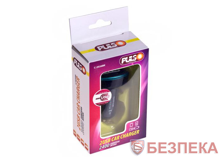 Автомобільний зарядний пристрій PULSO C-2026BK 2USB (12 / 24V - 5V 2,4A)