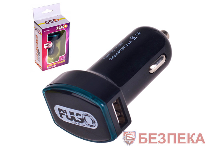 Автомобільний зарядний пристрій PULSO C-2026BK 2USB (12 / 24V - 5V 2,4A)