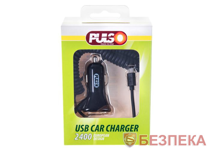 Автомобільний зарядний пристрій PULSO C-2407BK 1USB+Android (12 / 24V - 5V 2,4A)