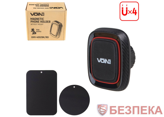 Держатель мобильного телефона VOIN UHV-4002 BK/RD магнитный без кронштейна