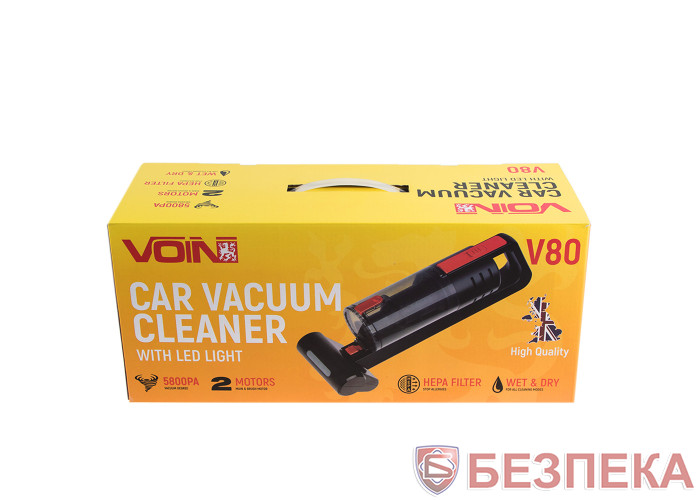 Пылесос VOIN V-80 120W/Turbo щетка/Led фонарь/влажная и сухая чистка/сумка