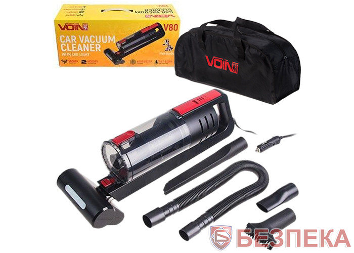 Пылесос VOIN V-80 120W/Turbo щетка/Led фонарь/влажная и сухая чистка/сумка
