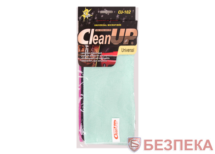 Салфетка микрофибра CleanUP CU-102 универс. 30х40см 3шт