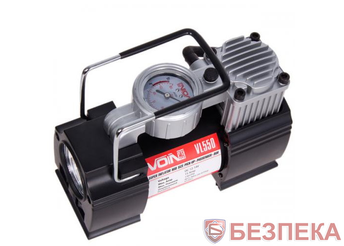 Компрессор автомобильный VOIN VL-550 150psi/15A/40л/прикур./дефлятор/переходник на клеммы