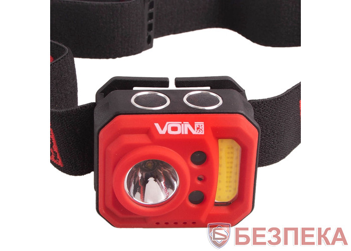 Ліхтар налобний VOIN VL-167, 3W-COB (W/R)+3W XPE/АКБ800mAh/рег. нахилу/сенсор