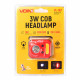 Ліхтар налобний VOIN VL-167, 3W-COB (W/R)+3W XPE/АКБ800mAh/рег. нахилу/сенсор