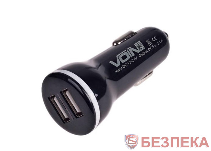 Автомобильное зарядное устройство VOIN C-2023BK 2USB (12/24V - 5V 2,1A)