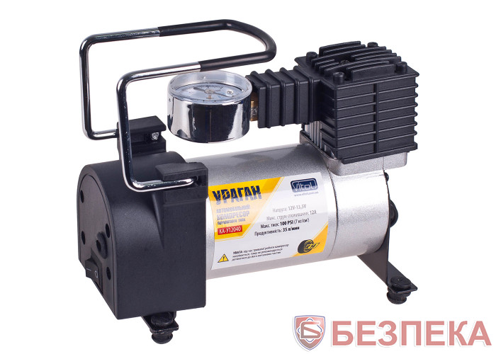 Компрессор автомобильный "Ураган" КА-У12040 100psi/12Amp/35л/прикур.+переходник