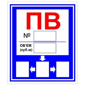 Знак ПВ Пожарный водоем 280х360