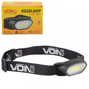 Фонарь налобный VOIN VL-9037, LED COB 80Lm / 2×AAA (не в комплекте)